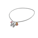 3.0 Brown Bear Letter W Initial Necklace 