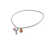 3.0 Brown Bear Letter Y Initial Necklace 