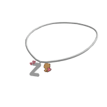3.0 Brown Bear Letter Z Initial Necklace 