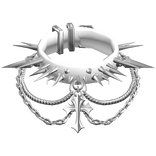 3.0 Choker Chrome Cross Heavy Spiked Emo Necklace