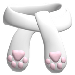 ♡ 3.0 comfy kitty paw scarf white