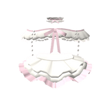 🎀3.0 Cute pink ruffled skirt set w pearls