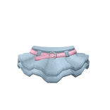 💟3.0 Cute ruffled denim skirt with pink strap