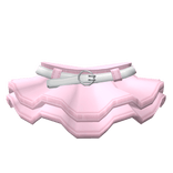 💟3.0 Cute ruffled pink skirt with white strap