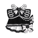 3.0 Dark heart swirl polka dot dress