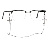 3.0 Emo Chrome Heart Glasses Silver Cross Black