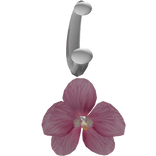 3.0 Floral Orchid Silver Belly Piercing