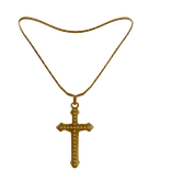 3.0 Gold Pendant Diamond Plated Cross Necklace 