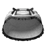 3.0 gothic long ruched lace skirt / white & black