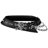 3.0 gothic spiked belt fur & skull - black