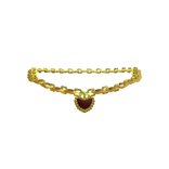 3.0 Heart Gold Ruby Necklace