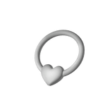 Heart Nose Piercing - 3.0, Silver