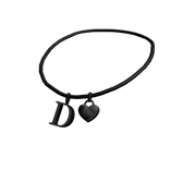 3.0 Initial Necklace: D (Black)