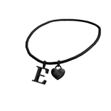 3.0 Initial Necklace: E (Black)