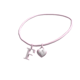 3.0 Initial Necklace: F (Pink)