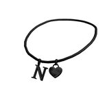 3.0 Initial Necklace: N (Black)