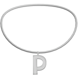 3.0 Initial Necklace P (Silver) 