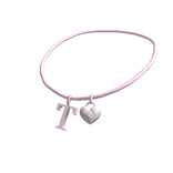 3.0 Initial Necklace: T (Pink)