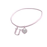 3.0 Initial Necklace: U (Pink)