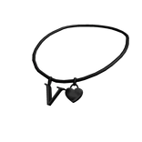 3.0 Initial Necklace: V (Black)