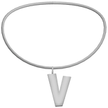 3.0 Initial Necklace V (Silver) 