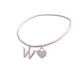 3.0 Initial Necklace: W (Pink)