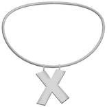 3.0 Initial Necklace X (Silver) 