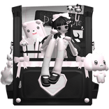 ♡ : (3.0) kawaii black randoseru doll school bag
