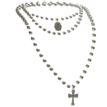 3.0 Layered Cross Necklace (Pearl)
