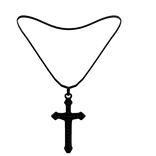 3.0 Onyx Pendant Diamond Plated Cross Necklace 