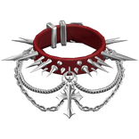 3.0 PBR Choker Chrome Cross Heavy Spiked Necklace