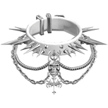 3.0 PBR Choker Heavy Spiked Chrome Cross Necklace