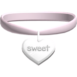 ♡ : (3.0) pink "sweet" heart choker