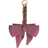 (3.0) Preppy Cute Ribbon Keychain Gold Pink