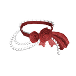 3.0 Red rose choker with pearls