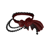 3.0 Red rose choker with pearls