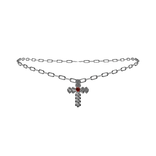 3.0 Silver Ruby Cross Necklace