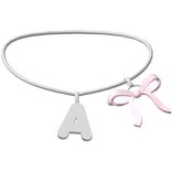 3.0 Sliver A Initial With A Pink Bow ♡