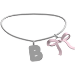 3.0 Sliver B Initial With A Pink Bow ♡