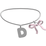 3.0 Sliver D Initial With A Pink Bow ♡