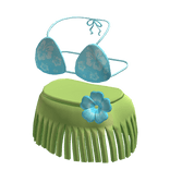 3.0 Tropical Hawaiian Top w/ Hibiscus Skirt