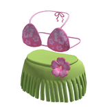 3.0 Tropical Hawaiian Top w/ Hibiscus Skirt