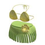 3.0 Tropical Hawaiian Top w/ Hibiscus Skirt