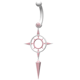 [3.0] White Pastel Pink Spike Belly Piercing
