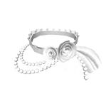 3.0 White rose choker with pearls