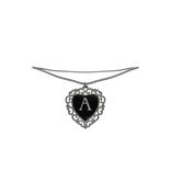 3.0┆Collar de corazon de plata, inicial: A