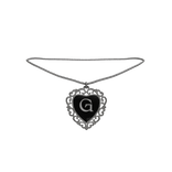 3.0┆Collar de corazon de plata, inicial: G