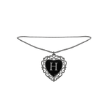 3.0┆Collar de corazon de plata, inicial: H