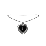 3.0┆Collar de corazon de plata, inicial: I