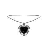 3.0┆Collar de corazon de plata, inicial: J